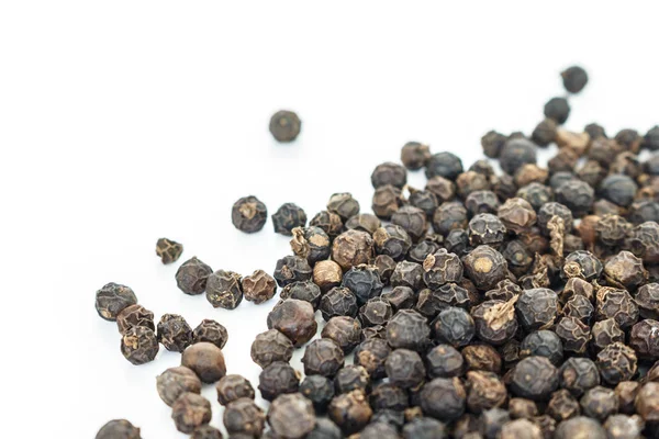 Black Peppercorns Heap White Background — Stock Photo, Image