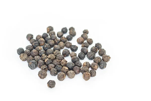 Black Peppercorns Heap White Background — Stock Photo, Image
