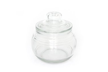 cam kavanoz beyaz arka plan üzerinde boş