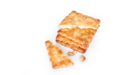 Beyaz arka plan üzerinde kırık yığın Cracker Meydanı.