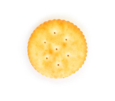 Beyaz arka plan üzerinde daire kraker üstten görünüm.