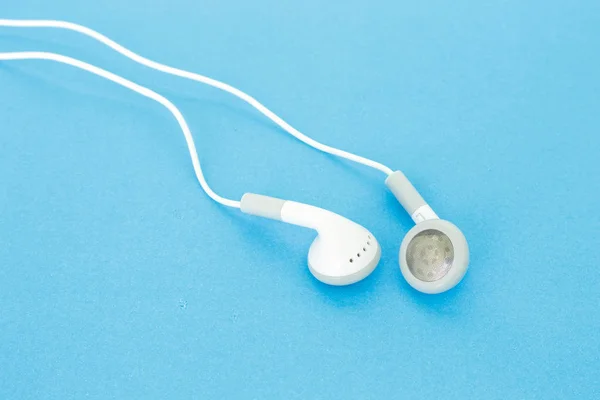 Auriculares Auriculares Sobre Fondo Azul — Foto de Stock