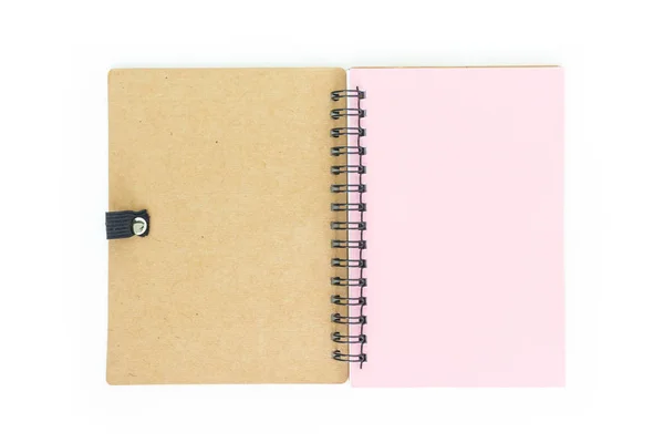 Pagina Destra Notebook Sfondo Bianco — Foto Stock