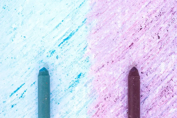 Desenhos Lápis Cor Azul Roxo Sobre Papel Branco Textura Fundo — Fotografia de Stock