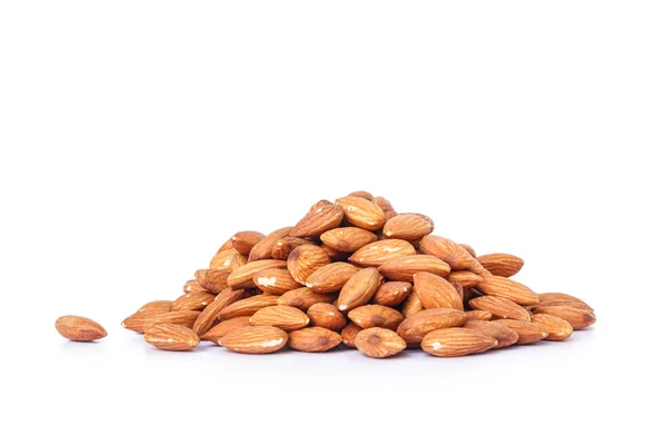 Heap Almonds White Background — Stock Photo, Image
