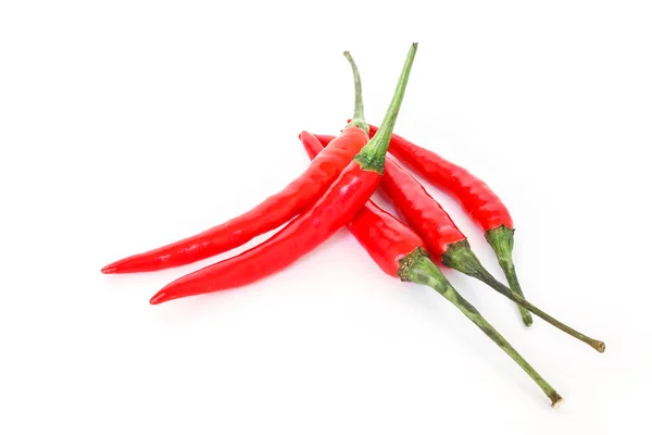 Pittige Plantaardige Rode Chili Peper Witte Achtergrond — Stockfoto