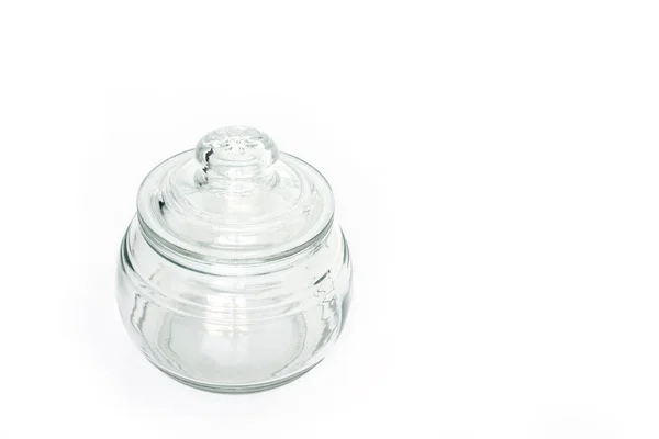 Glass Jar Empty White Background — Stock Photo, Image