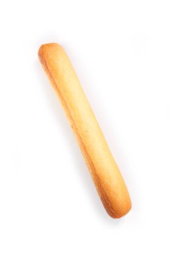 üstten görünüm beyaz zemin üzerine ekmek sopa.