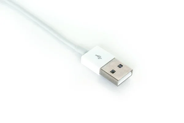 Lader Van Haven Van Usb Kabel Witte Achtergrond — Stockfoto