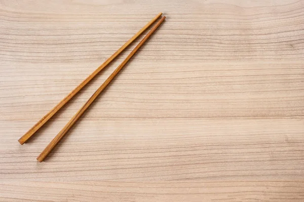 Chopsticks Madeira Fundo Madeira Vista Superior — Fotografia de Stock
