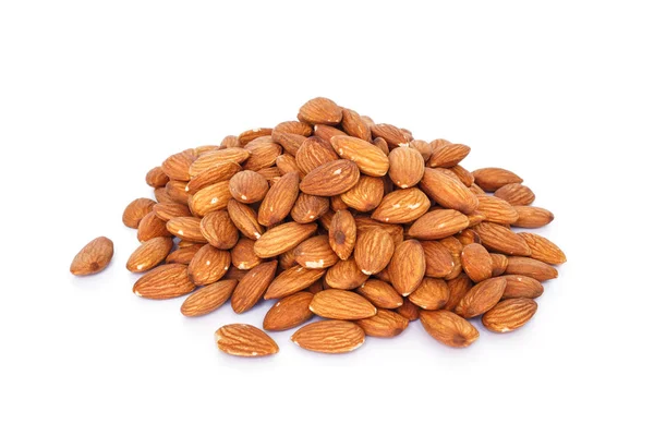 Heap Almonds White Background — Stock Photo, Image