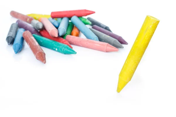 Crayón Círculo Multicolor Una Fila —  Fotos de Stock