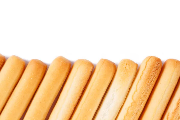 Brot Sticks Auf Weißem Hintergrund — Stockfoto