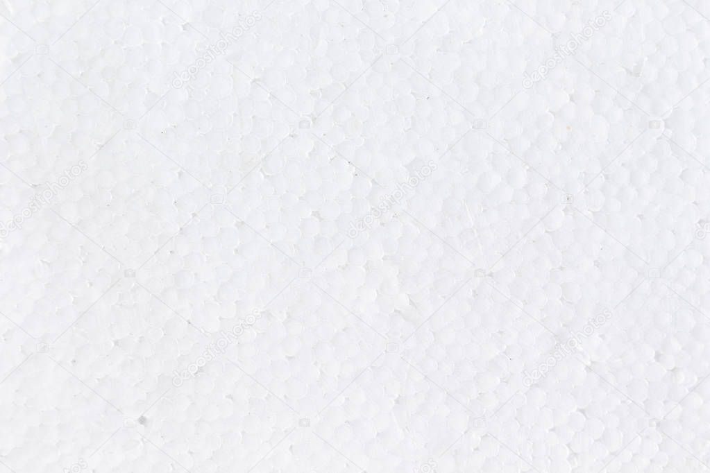 white polystyrene foam background.