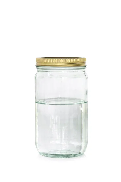 Water Jar Golden Cap Closing White Backgrond — Stock Photo, Image