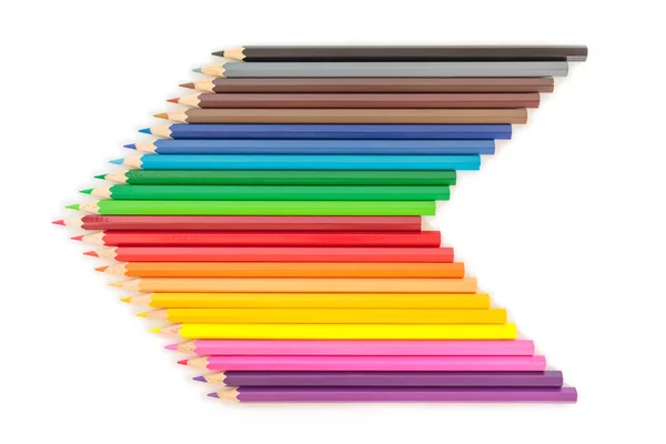 Lápices Color Aislados Sobre Fondo Blanco —  Fotos de Stock