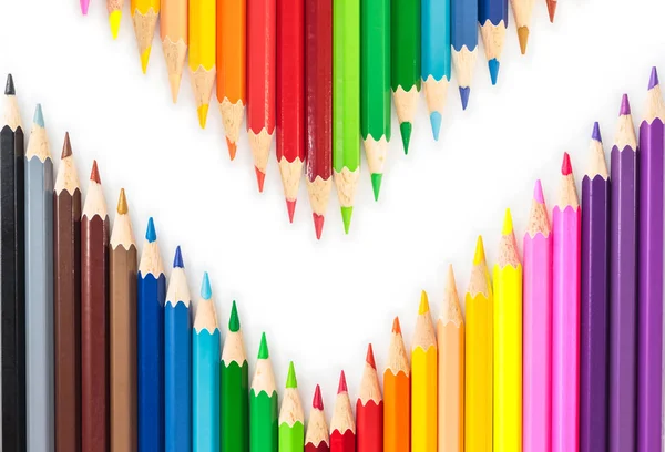 Crayons Couleur Isolés Sur Fond Blanc — Photo