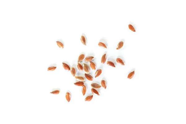 Brown Flax Seed White Background — Stock Photo, Image