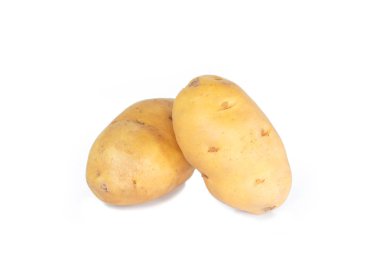 beyaz arkaplanda patates.