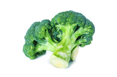 Beyaz arkaplanda brokoli.