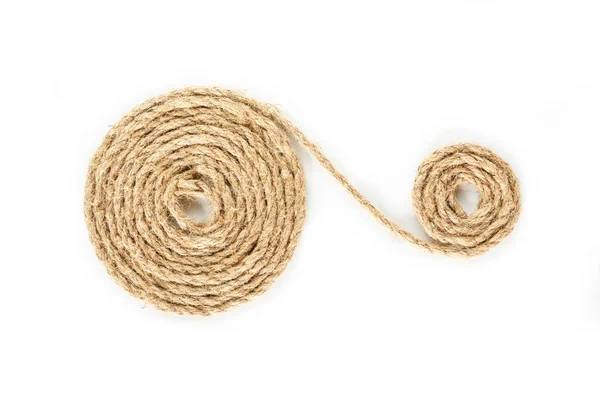 Rope Coil Roll White Background — Stock Photo, Image