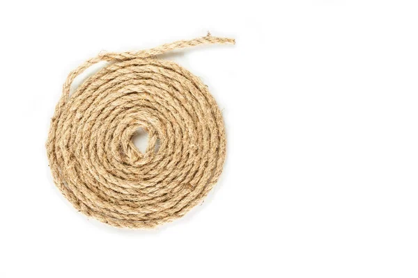 Rope Coil Roll White Background — Stock Photo, Image
