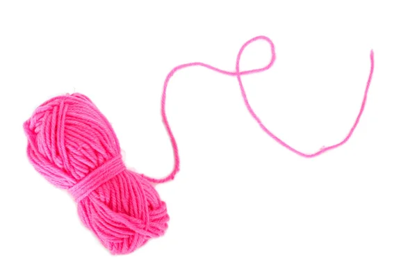 Yarn Color Pink White Background — Stock Photo, Image