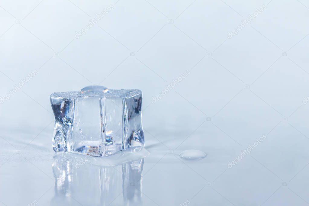 one ice cubes on white background.