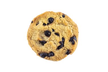 beyaz arka planda bir çerez çikolata.