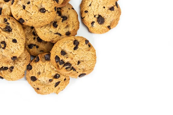 Cookie Choklad Vit Bakgrund — Stockfoto