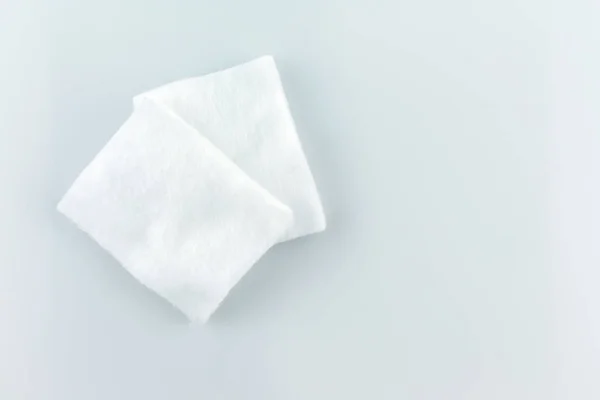 Almohadillas Algodón Blanco Suave Belleza Limpia Medicina Vista Superior Sobre — Foto de Stock