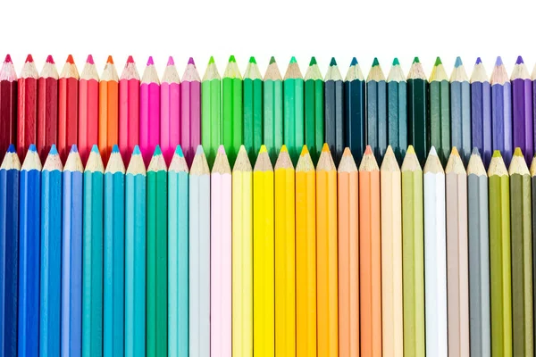 Crayons Couleur Isolés Sur Fond Blanc — Photo