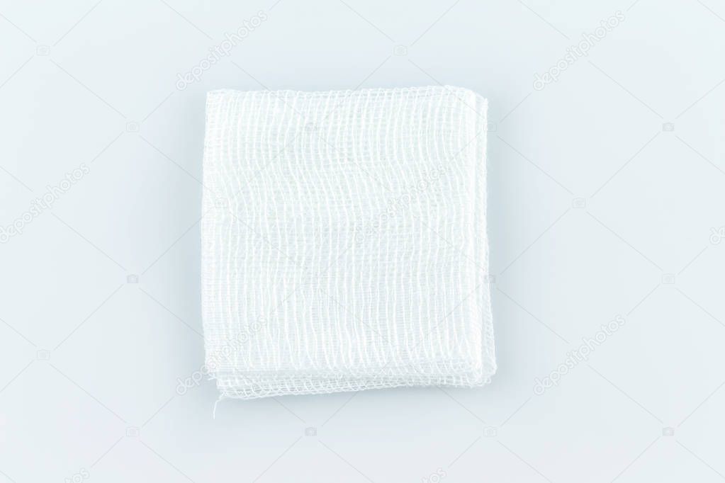 gauze pads on white background.