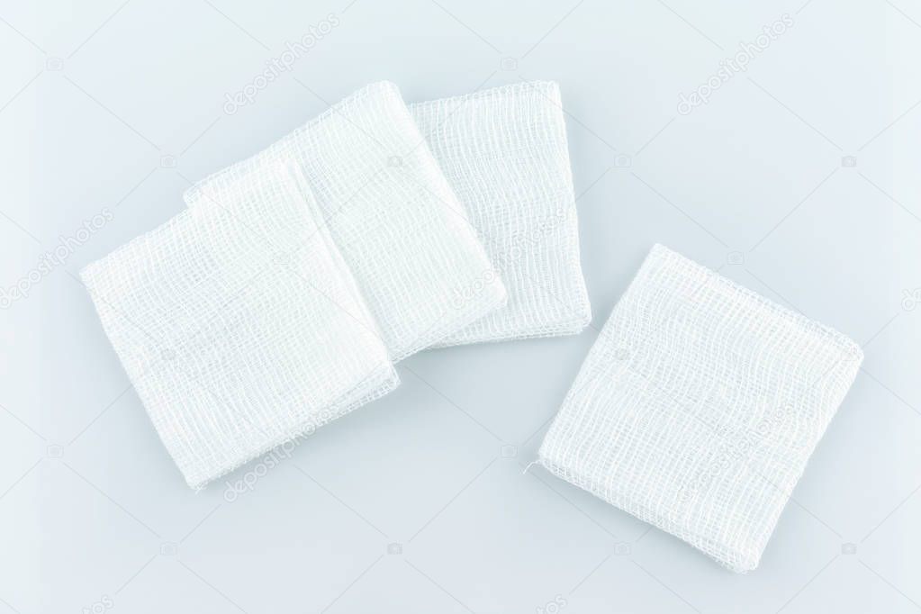 gauze pads on white background.