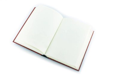 Beyaz arkaplan üzerine kitap aç.