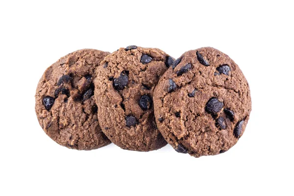 Haufen Cookie Schokolade Auf Weißem Hintergrund — Stockfoto