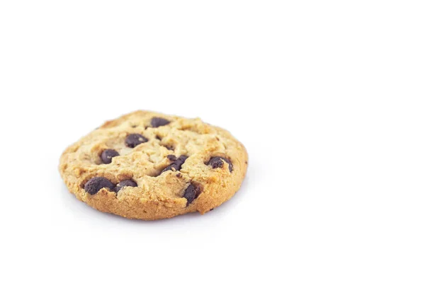 One Cookie Chocolate White Background — Stock Photo, Image