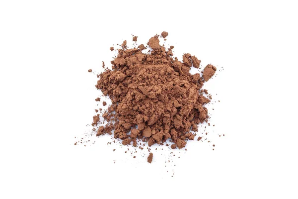 Pila Cacao Polvo Vista Superior Sobre Fondo Blanco —  Fotos de Stock