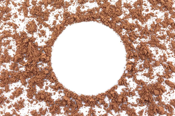 Какао Порошок Круга Белом Фоне — стоковое фото