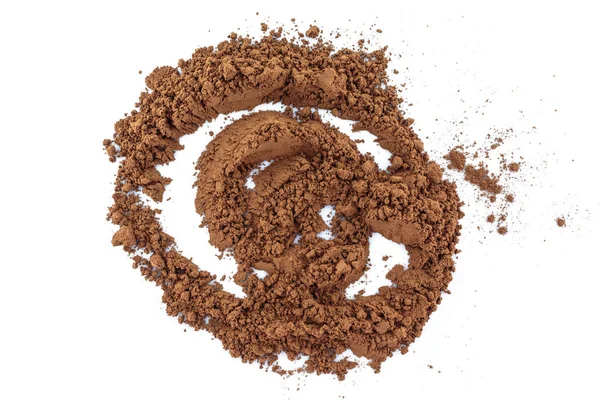 Pila Cacao Polvo Vista Superior Sobre Fondo Blanco —  Fotos de Stock