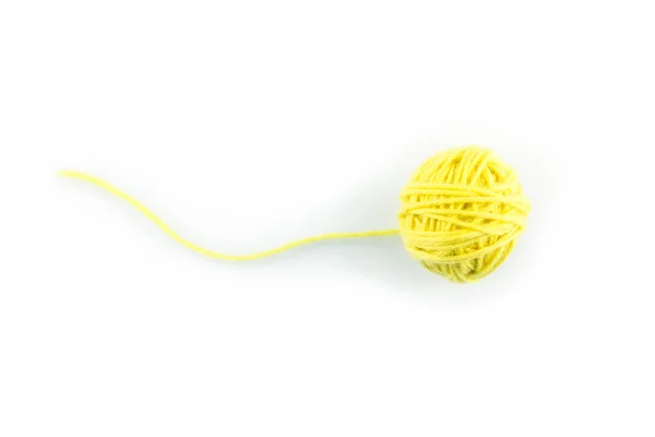 Yarn Color Yellow White Background — Stock Photo, Image