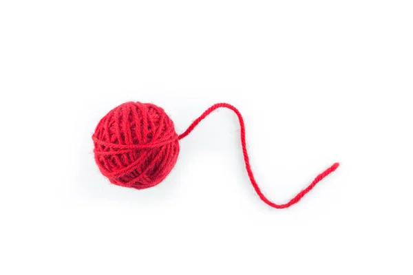 Yarn Color Red White Background — Stock Photo, Image