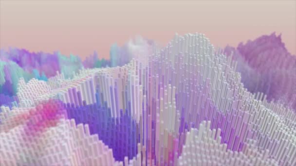 Beaux Cubes Abstraits Dégradés Looped Animation Gradient Cubes Déplacement Vers — Video