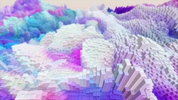 Beaux Cubes Abstraits Dégradés Looped Animation Gradient Cubes Déplacement Vers — Video