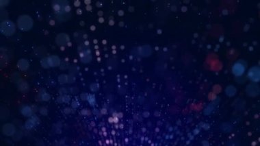 Dijital veri teknolojisinin soyut yaratıcı parçacığı, mavi parçacıkların akış arkaplanı