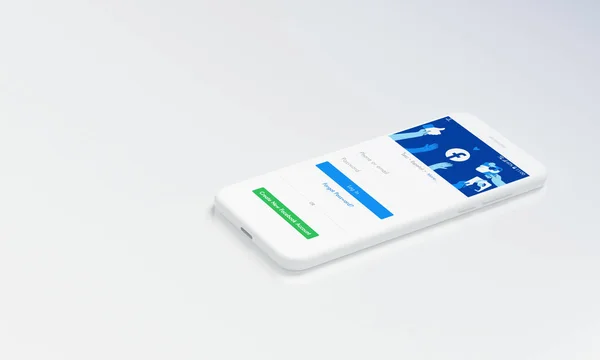 Facebook Log Page Smart Phone Screen 인터넷에서 사람들 정보와 내용을 — 스톡 사진