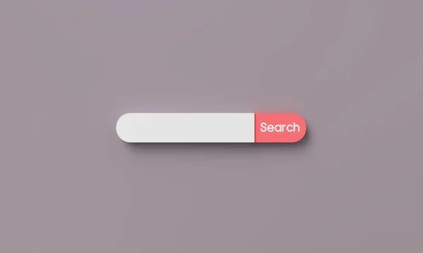 Minimal Blank Search Bar Background Web Search Concept Rendering — Stock Photo, Image