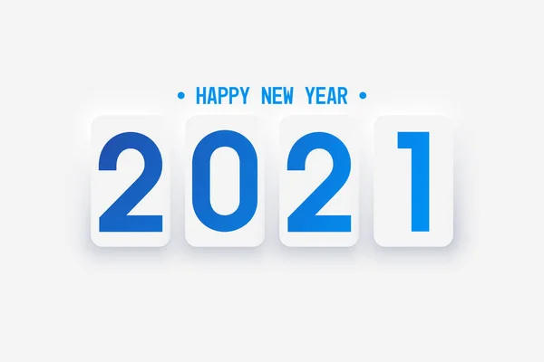 Feliz Año Nuevo 2021 Diseño Texto Lujo Ilustración Saludo Vectorial — Vector de stock