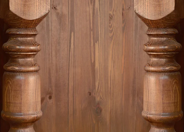 Gesneden baluster randen op hout — Stockfoto