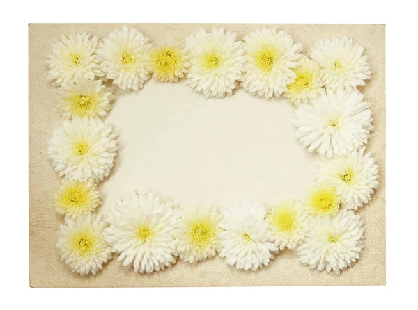 Old vintage paper frame with flowers — Stock Photo, Image